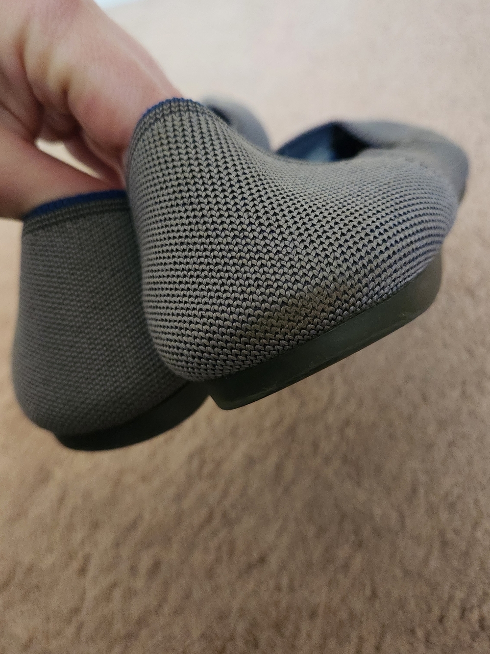 Rothy's Pointed Toe Grey Washable Flat Ladies Minimalist Lightweight Ballet 11.5 - Picture 4 of 7